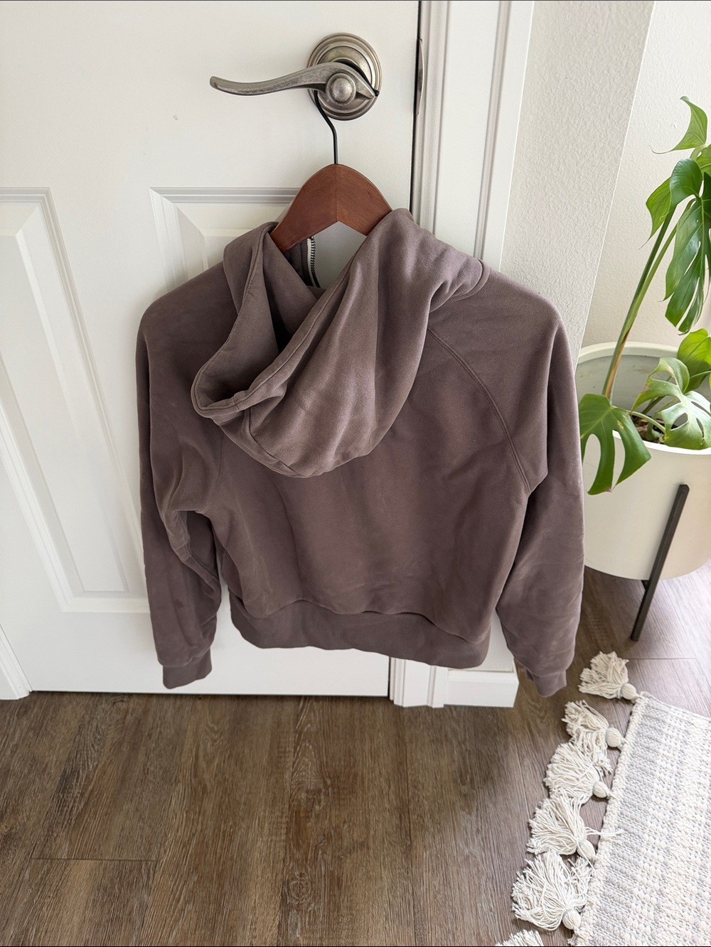 Vuori Restore Quarter-Zip Hoodie in Soft Brown - Picture 3 of 3
